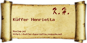 Küffer Henrietta névjegykártya